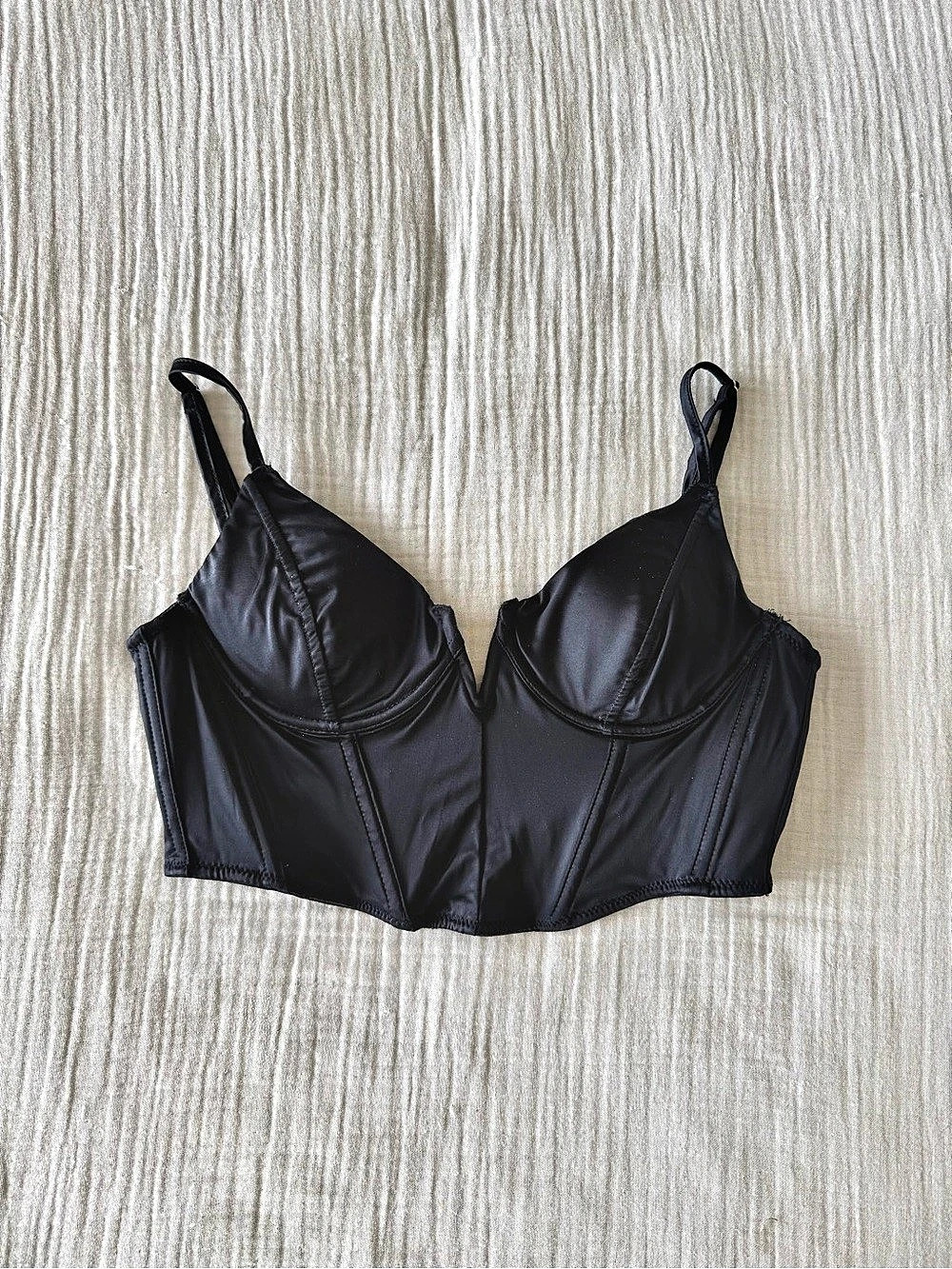 Garage Karina Satin Corset Black
